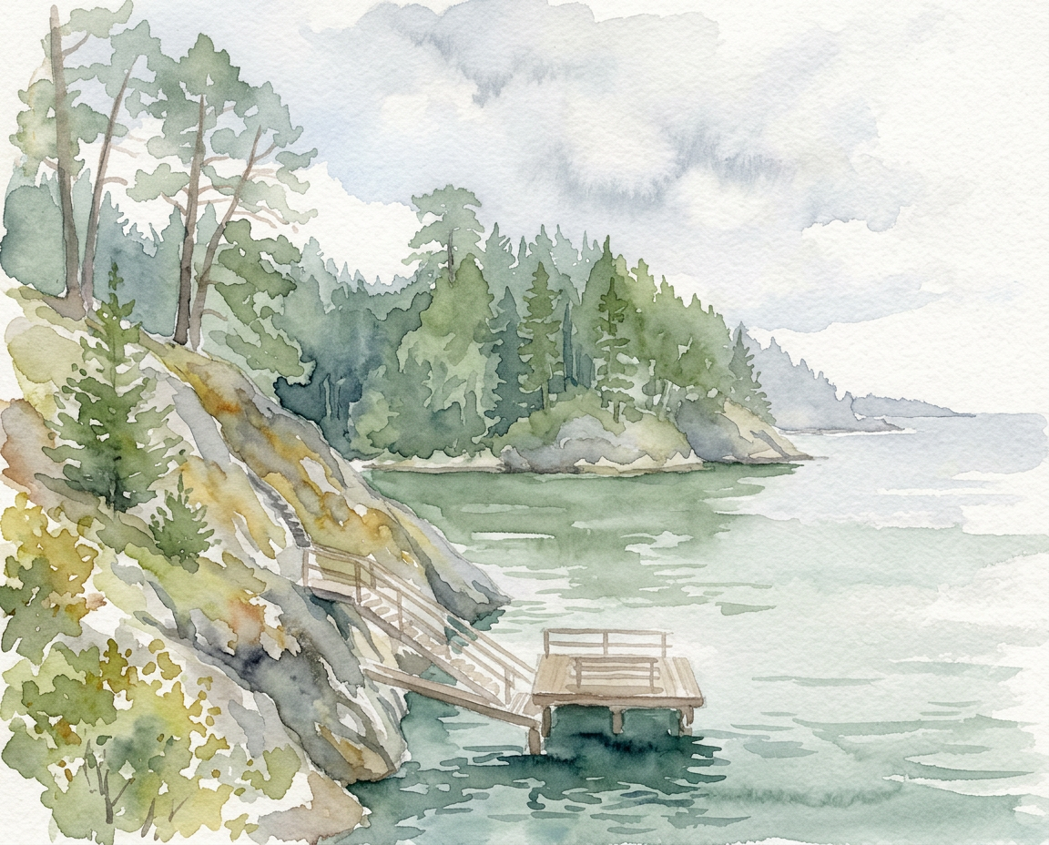 Watercolour version of the same photograph